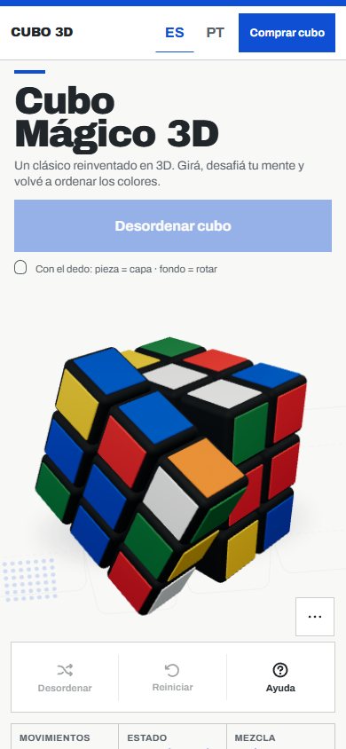 Cubo 3D: vista real de teléfono